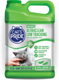 Cat's Pride UltraClean Low Tracking Powerful Clumping Litter - 15 Pound / Unscented Low Tracking