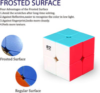 Qidi 2x2 speed cube, stickerless magic cube puzzle with matte bright colored faces - view 3