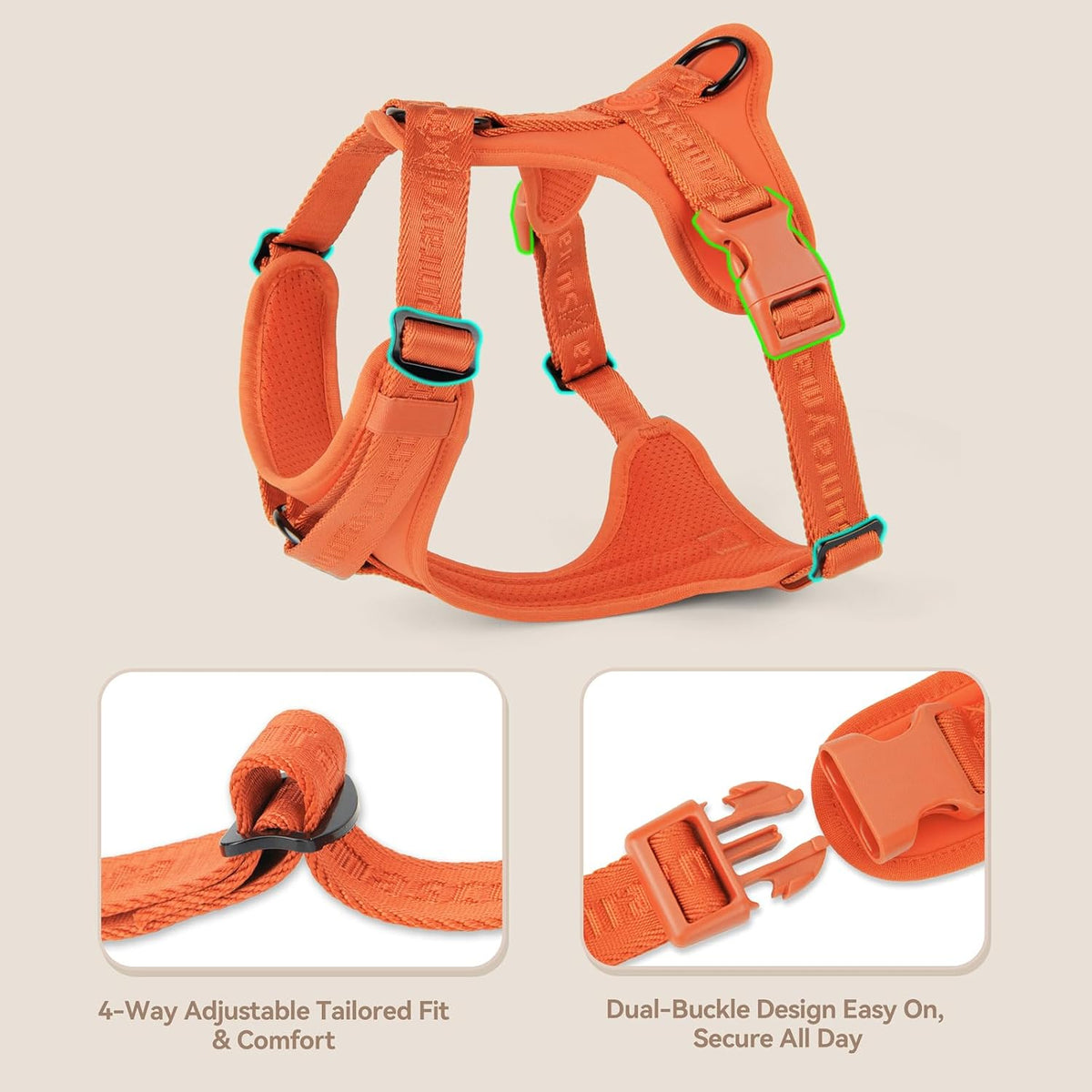 Sunraymascota Dog Harness - S (Neck: 12-22", Chest: 16-25") / Orange - image 3