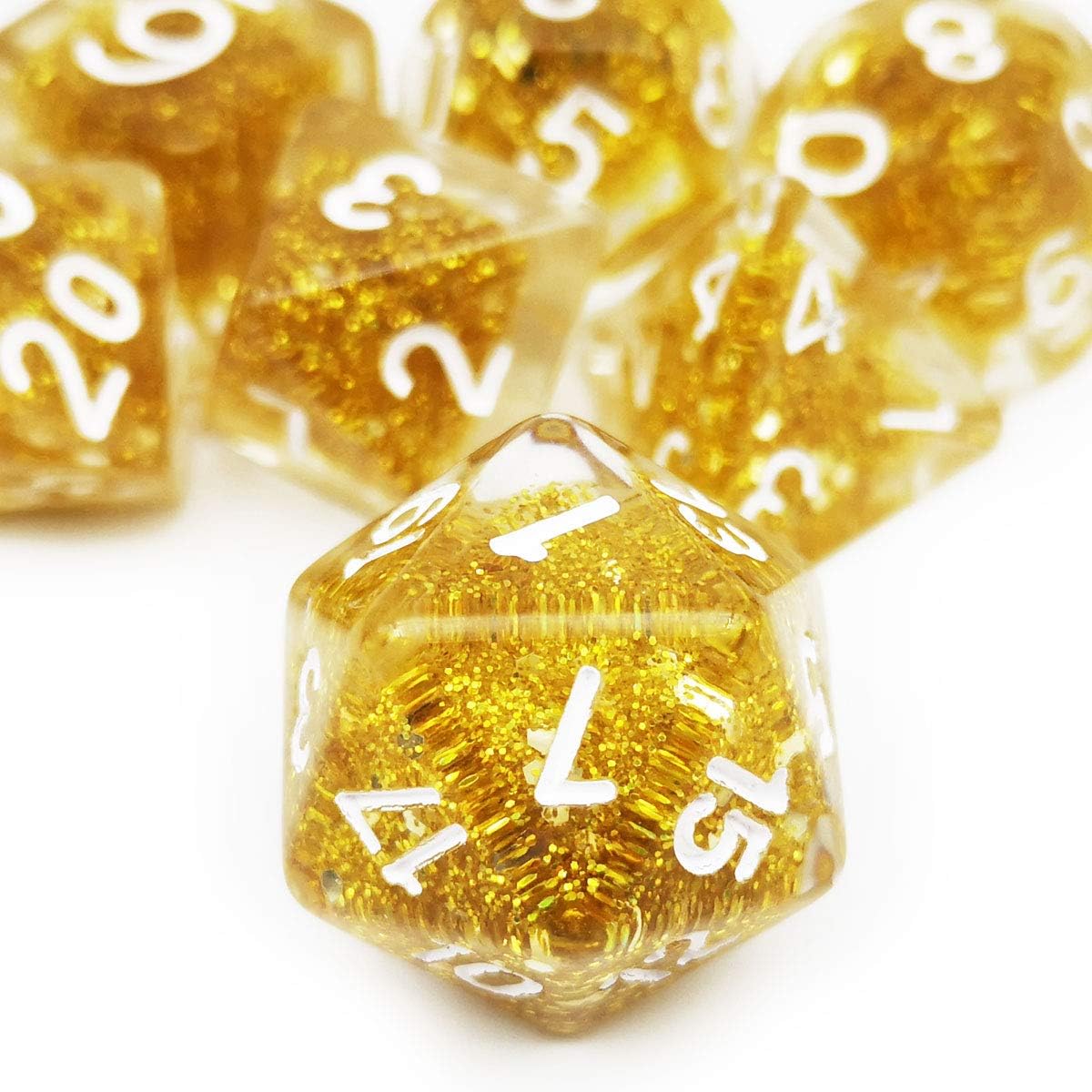 Haxtec Light Green DND Dice Set - Gold - image 4