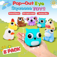 16 Pack Slow Rising Stress Balls，Textured Memory Soft Stress Ball – Fun for Kids & Family - 8 Pack Animal Stress Balls - image 2