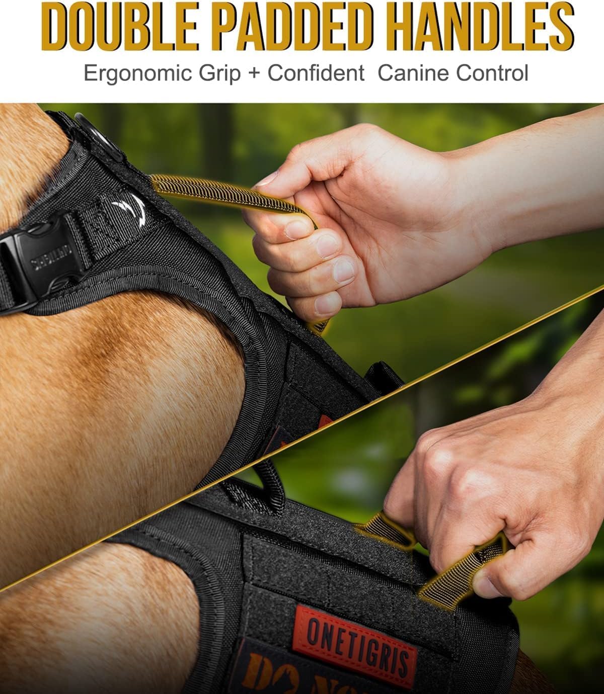 OneTigris Tactical Dog Harness with 5X Metal Buckle - M / Black - image 3