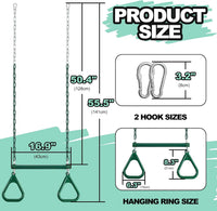 AOBOTE 16.5-inch trapeze swing bar with coated chains and snap hooks - view 7