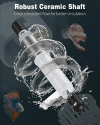 Pawfly Wave Maker for Aquarium, 2000 GPH 10W Aquarium Powerhead, Quiet Submersible Wavemaker for Fish Tanks up to 150 Gallons, Water Circulation Pump with Strong Suction Cup Base