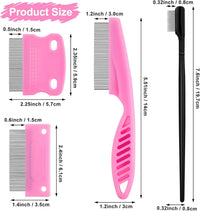 5 Pieces Dog Eye Combs Tear Stain Remover Combs Pet Grooming Comb - Pink, Black - image 2