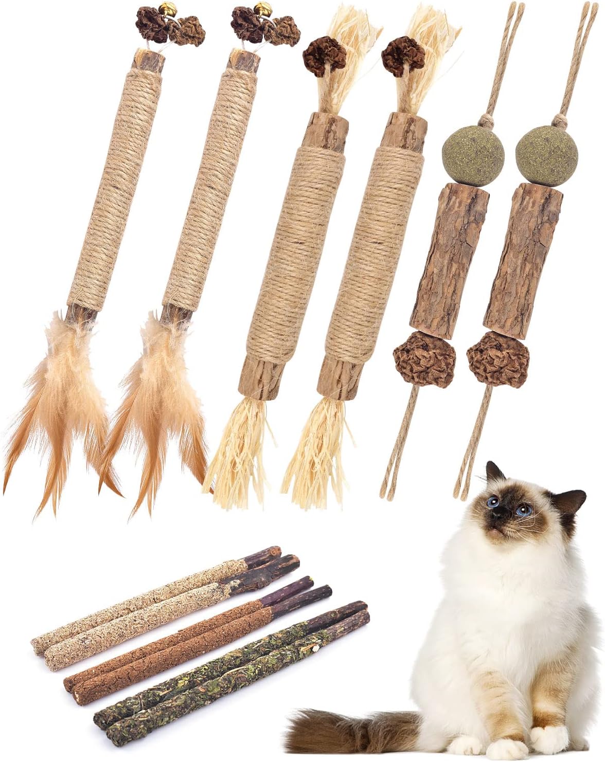 TINDTOP Catnip Chew Toys for Cats - 12 Pack