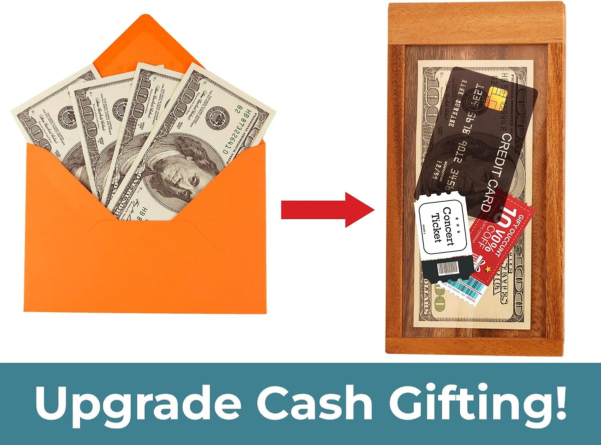 BSIRI ATM wooden money puzzle box with sliding panels for cash and gift cards - view 2