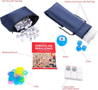 Jongyance American Mahjong Set with Blue Carrying Bag - Dark Blue - image 2