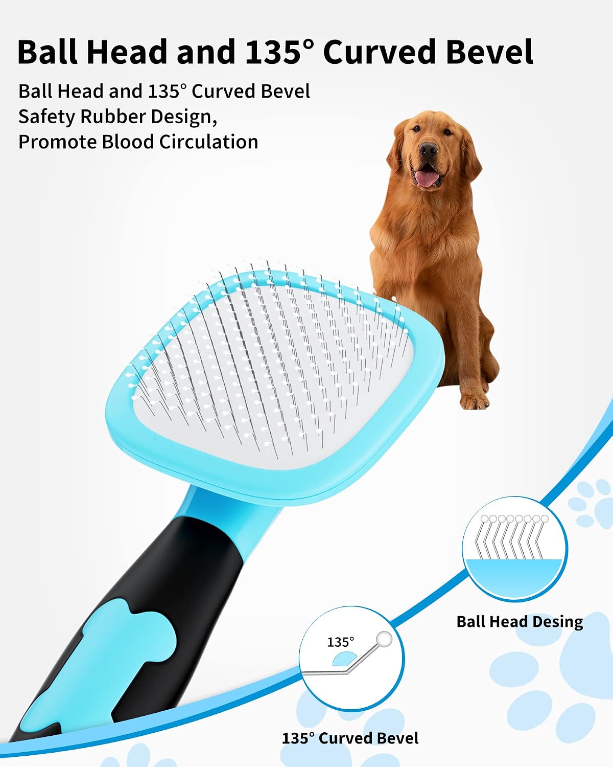 Pet Steam Brush for Dogs & Cats - Small / Blue - image 2