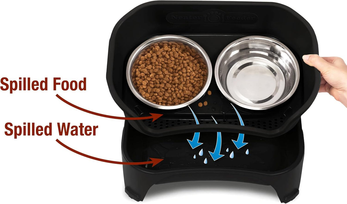 Neater Feeder Express Mess Proof Dog Bowls Elevated for Small Breeds - Medium to Large w/ Standard Bowls / Midnight Black - image 3
