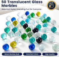 POPLAY 50 PCS Marbles Bulk with Whistle - clear marble - image 2
