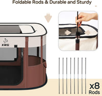 Foldable Pet Cat Playpen, Indoor Cat cage Crates S - Brown / Medium（31.5"L x 23.6"W x 21.7"H） - image 4