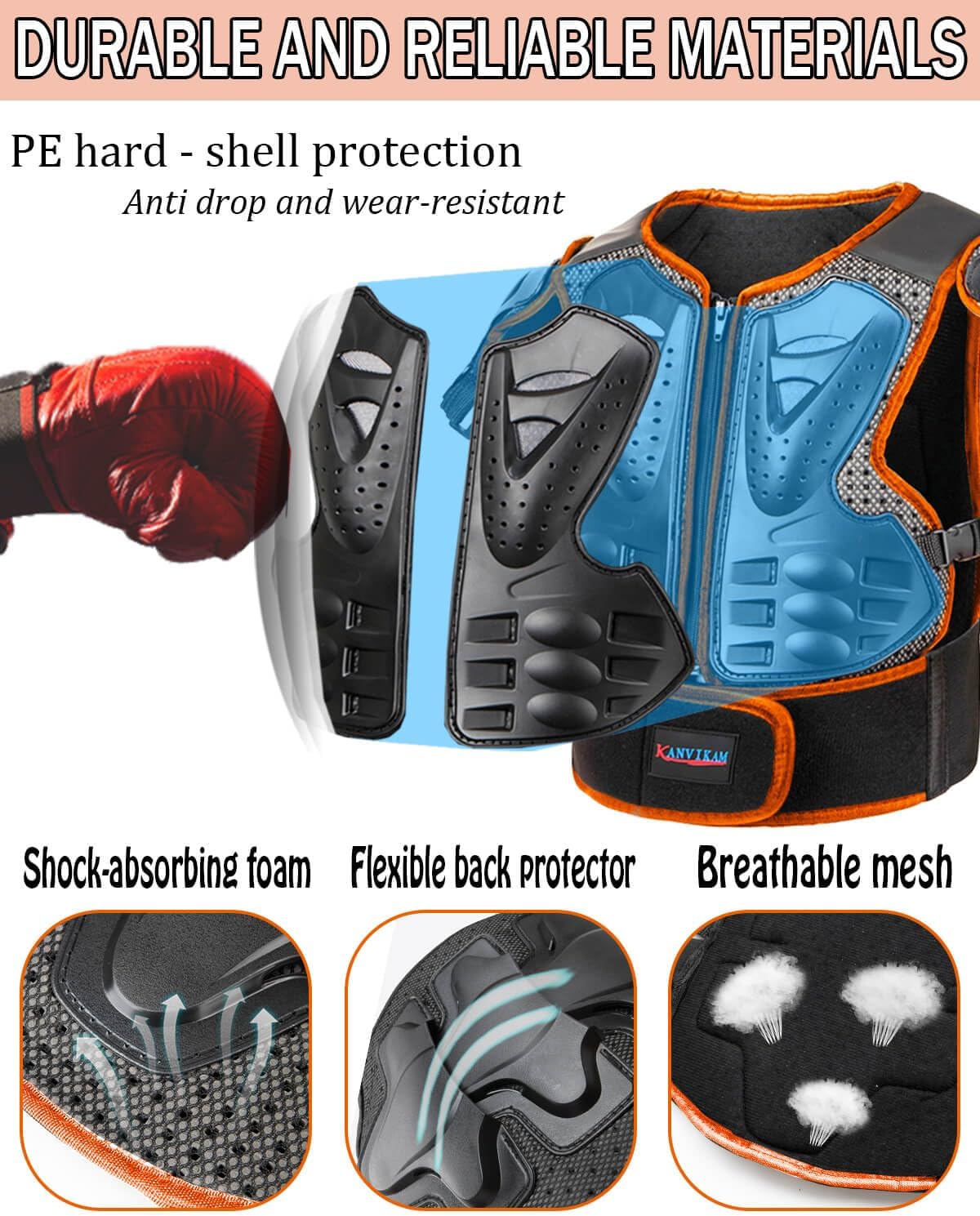 DBaoXiaoMu kids dirt bike gear armor vest suit with chest, back, knee and elbow protection - view 23