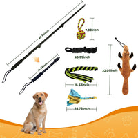 Flirt Pole for Dogs, Interactive Dog Toys Extendable Teaser Wand with Lure Chewing Toy, Chase - 40.5Inch Pole-Black - image 2