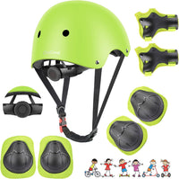DaCool Kids Bike Helmet Set Skateboard Knee Pads - 4-Green
