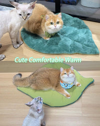 Cat Mat Self Warming Cat Bed 26"x20" Leaf Shaped Cotton Soft Warm Pet - image 3
