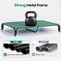 Elevated Dog Bed Raised Outdoor Dog Cot for Large Dogs - XXL-53.9"L×35.8"W×7.9"Th / Green - image 3