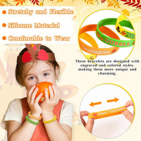 JUNEBRUSHS 24pcs Halloween Silicone Bracelets - Thanksgiving Style - image 4