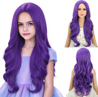 DUDUWIG long black wavy curly middle part wig for kids with wig cap - view 6