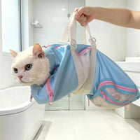 Cinf Cat Restraint Grooming Bag - M Size–Fits most adult cats (8–12 lbs) / Sky Blue Blush - image 4