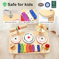WINGYZ Kids Drum Set, 9-in-1 Montessori Toys – Fun for Kids & Family - 16'' L x 9'' W x 2.4'' H - image 4