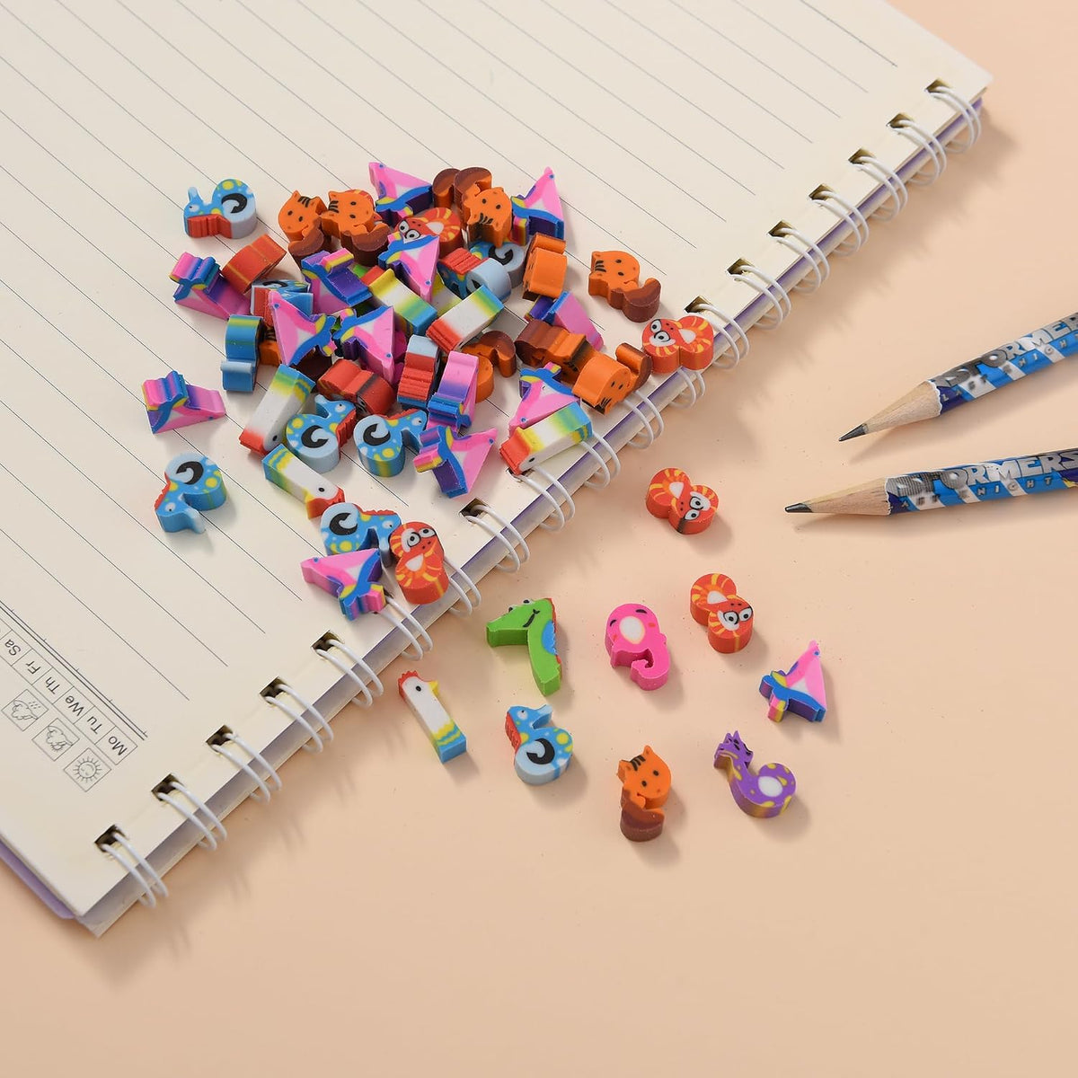 300PCS Mini Cute Animals and Fruits Pencil Erasers for Kids Bulk – Fun for Kids & Family - small / Numbers - image 4