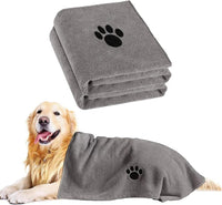 Puomue 2 Pack Microfiber Dog Towels for Drying Dogs - Grey / 40 x 23.6 inches - 2 Pack