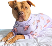 Spark Paws Dog Pajamas - Stretch Onesie Recovery Full Leg Surgery Suit PJS – Essentials for Dogs - When Pigs Fly - Purple / 3XL - image 2