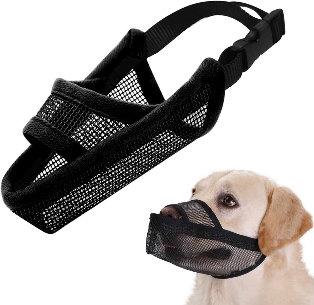 Crazy Felix Dog Muzzle Anti Eating for Small Medium Large Dogs - Black / XL