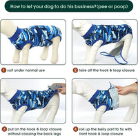Kuoser Recovery Suit for Dogs Cats After Surgery, Professional Pet Recovery Shirt Dog Abdominal Wounds Bandages, Substitute E-Collar & Cone,Prevent Licking Dog Onesies Pet Surgery Recovery Suit