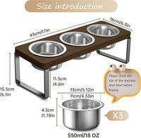 Elevated Cat Bowls with 3 Stainless Steel Bowls - Walnut 2 PACK - image 3