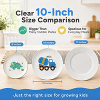 Tiny Expressions Construction Plates for Toddlers, 10" Set of 4 - Multicolor / Construction - image 4