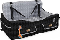 Dog Car Seat for Small/Medium Dogs up to 35lbs - Black/Grey / Large