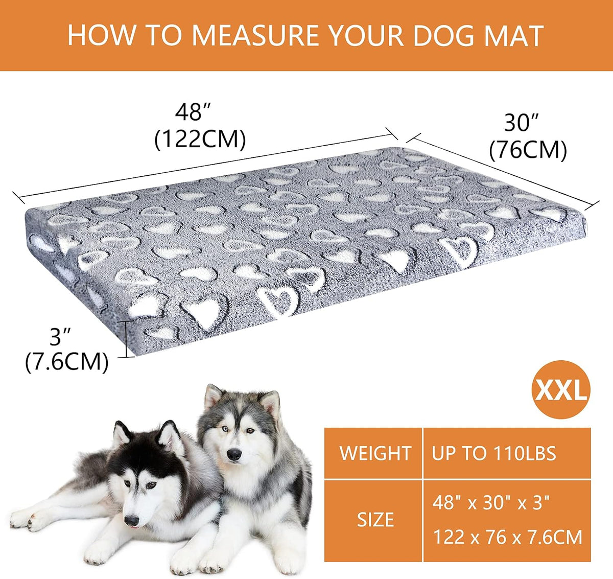 VANKEAN Waterproof Reversible Crate Mat Cool/Warm Washable Joint - XXL / Grey - image 2