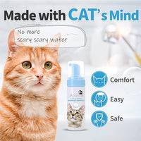 Mooncat Waterless Cat Grooming Bundle – No Rinse Foam Shampoo (5oz) + Cat Ear Cleaning Finger Wipes (40ct) | Licking Safe, pH Balanced, Dry Bath for Sensitive Cats, Removes Ear Wax & Dirt, Daily Pet H