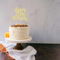 Gyufise 1Pc Happy 80th Birthday Cake Topper Glitter Cheers to 80 - 70th / Gold - image 4