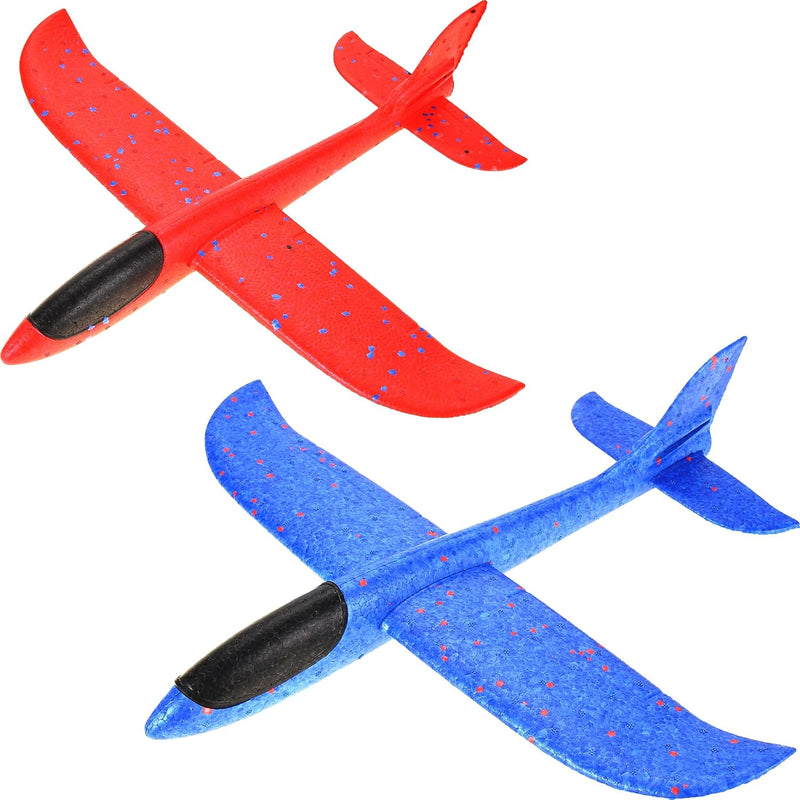 PowerTRC two 17.5 inch red and blue throwing foam airplane gliders