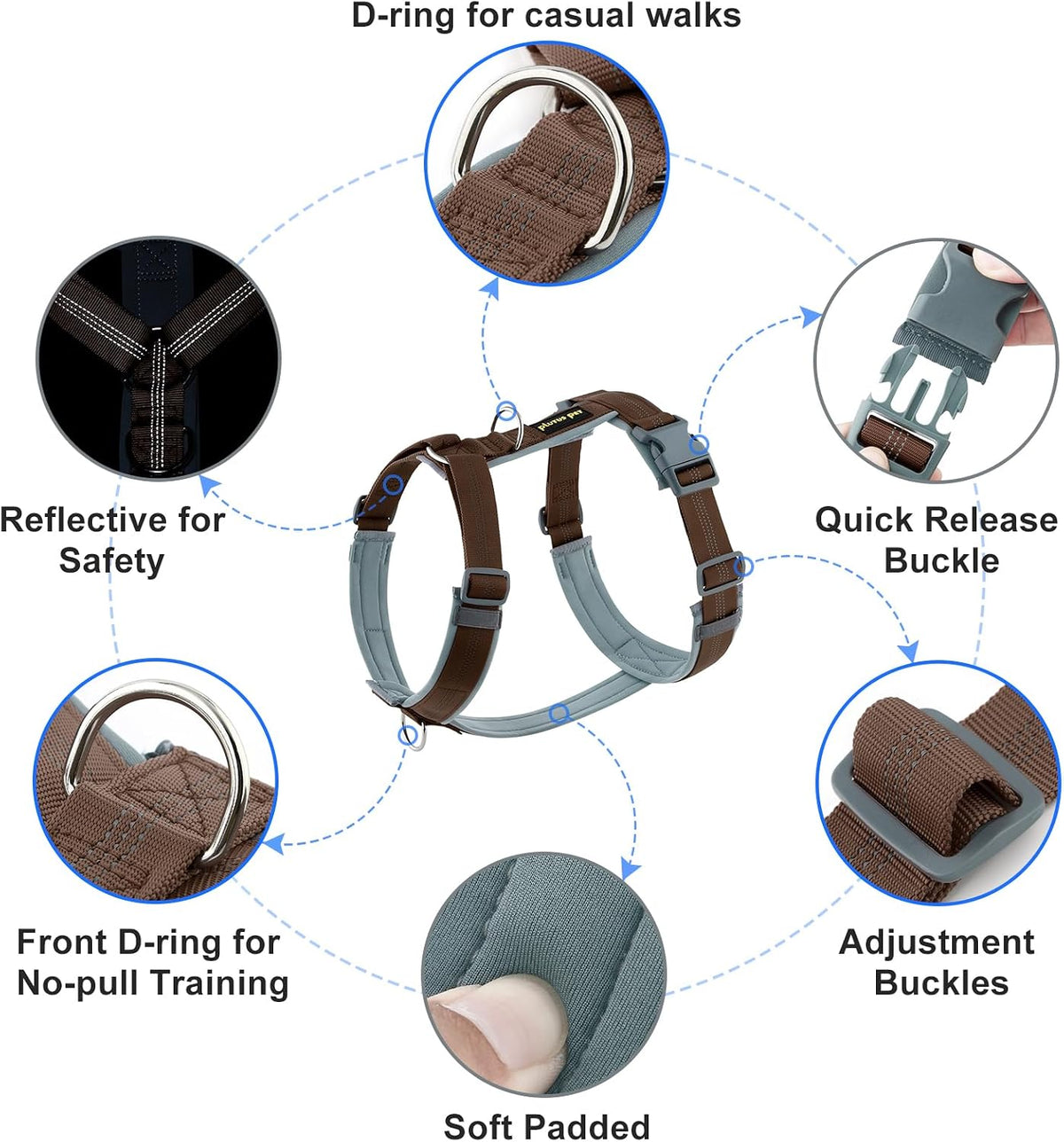 Plutus Pet No Pull Dog Harness - S / Chocolate - image 2