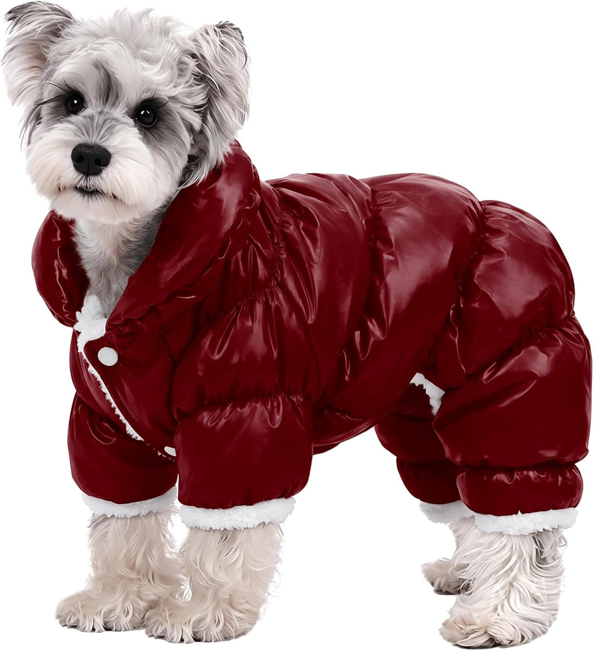 Dog Coat Waterproof Dog Jacket Fullbody Dogs Winter Coat Snowsuit – Essentials for Dogs - Burgundy / XX-Large