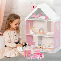 Thildani 35-piece pink and white dollhouse furniture set for bedroom, bathroom, living room and kitc - view 17