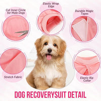 Lukovee Recovery Suit for Dogs, Onesie Surgery Recovery Suit for Female Male Dogs, Abdominal Wounds Cone E-Collar Alternative Prevent Licking Spay Recovery Suit (Peach,L)