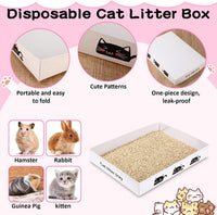 Amyhill 30 Pack Disposable Cat Litter Box Paper Pet Trays - White - image 4