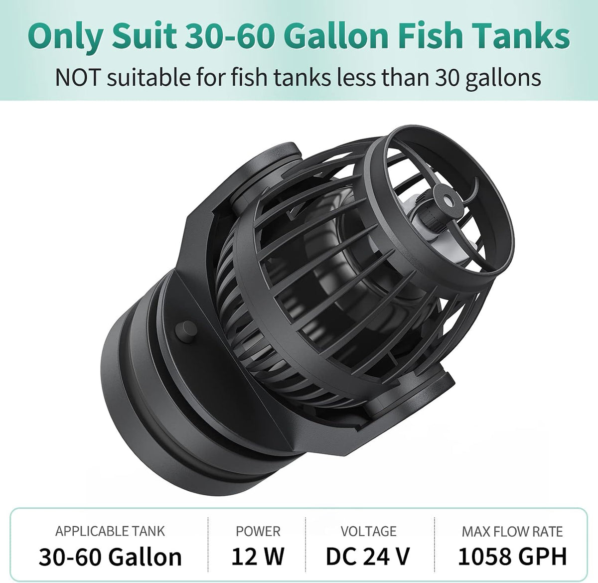 Uniclife Aquarium Wave Maker for 120-300 Gallon Fish Tanks 3400 GPH - 30-60 Gallon - image 2