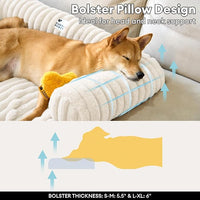 FUNNY FUZZY Pet Couch Cover for Sofa, Calming Dog Bed for Couch, Fluffy Plush Cat Bed Mat for Furniture Protector for Small Dogs and Kitten, 27×24 in, Cream White
