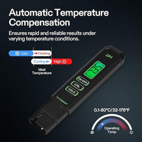 VIVOSUN Digital pH Meter, 0.01pH High Accuracy Pen Type pH Tester for Hydroponics, Household Drinking, Pool and Aquarium, Black, UL Certified