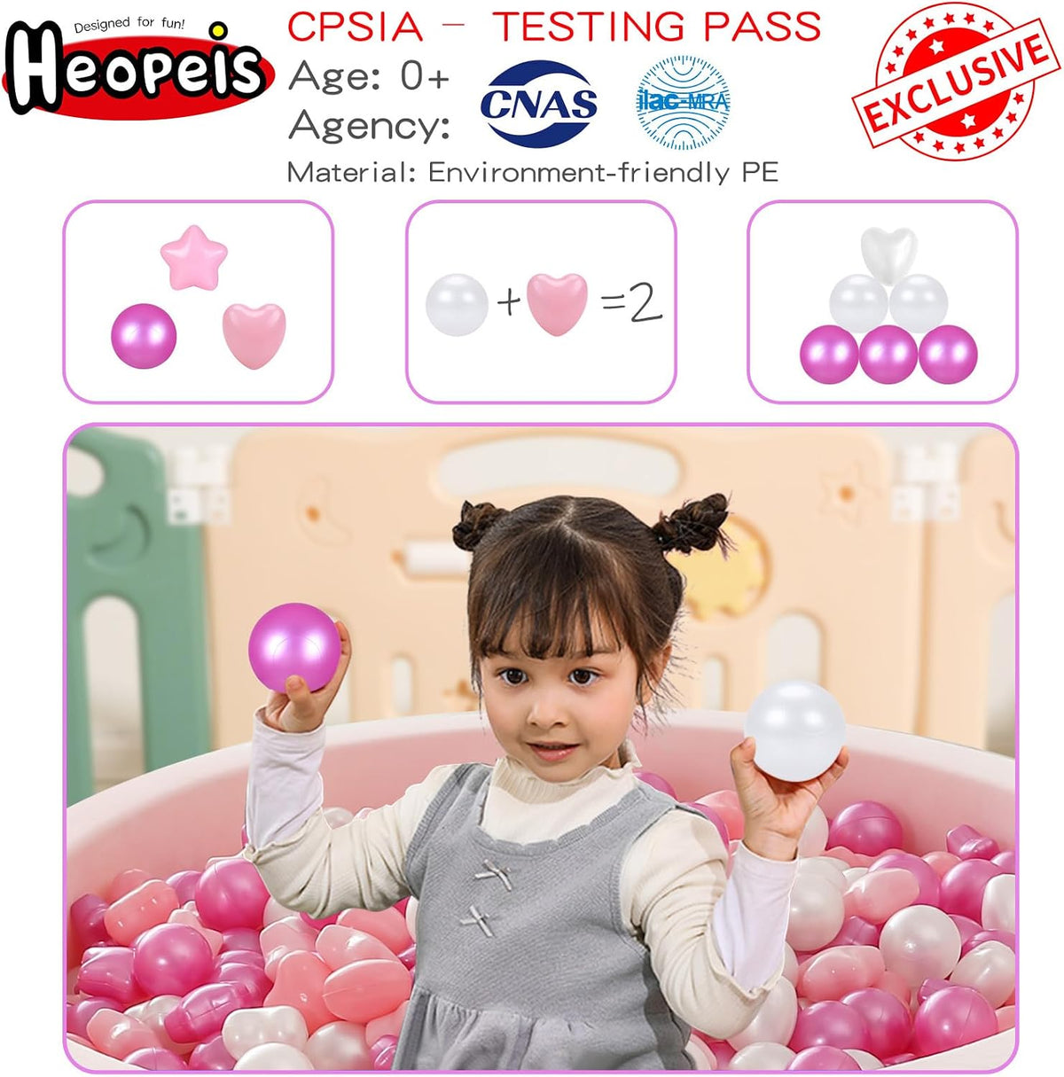 Ball Pit Balls Pack of 100 200 500 - Pearl Pink Vibe / 50 balls - image 3