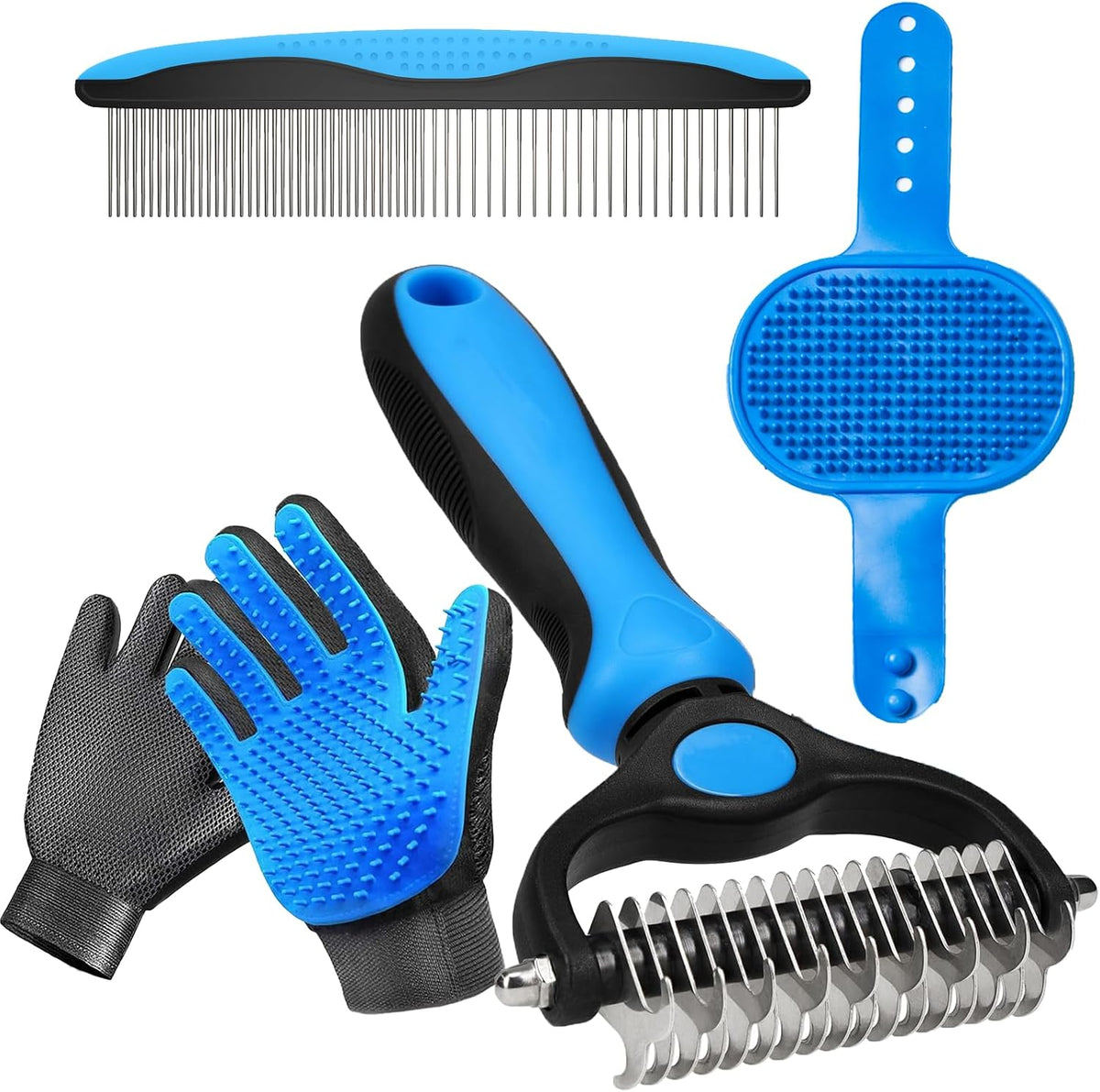NVNAN Pet Hair Removal Glove for Dogs & Cats - Grooming Rake Set