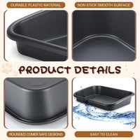 Uiifan 3Pcs Low Entry Cat Litter Box - Dark Gray / 23.2 X 16.5 X 4.3 - image 3