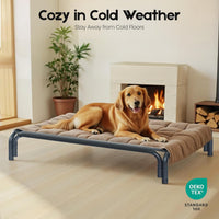 Elevated Dog Bed Raised Outdoor Dog Cot for Large Dogs - L-43.3"L×31.9"W×7.9"Th / Black - image 4