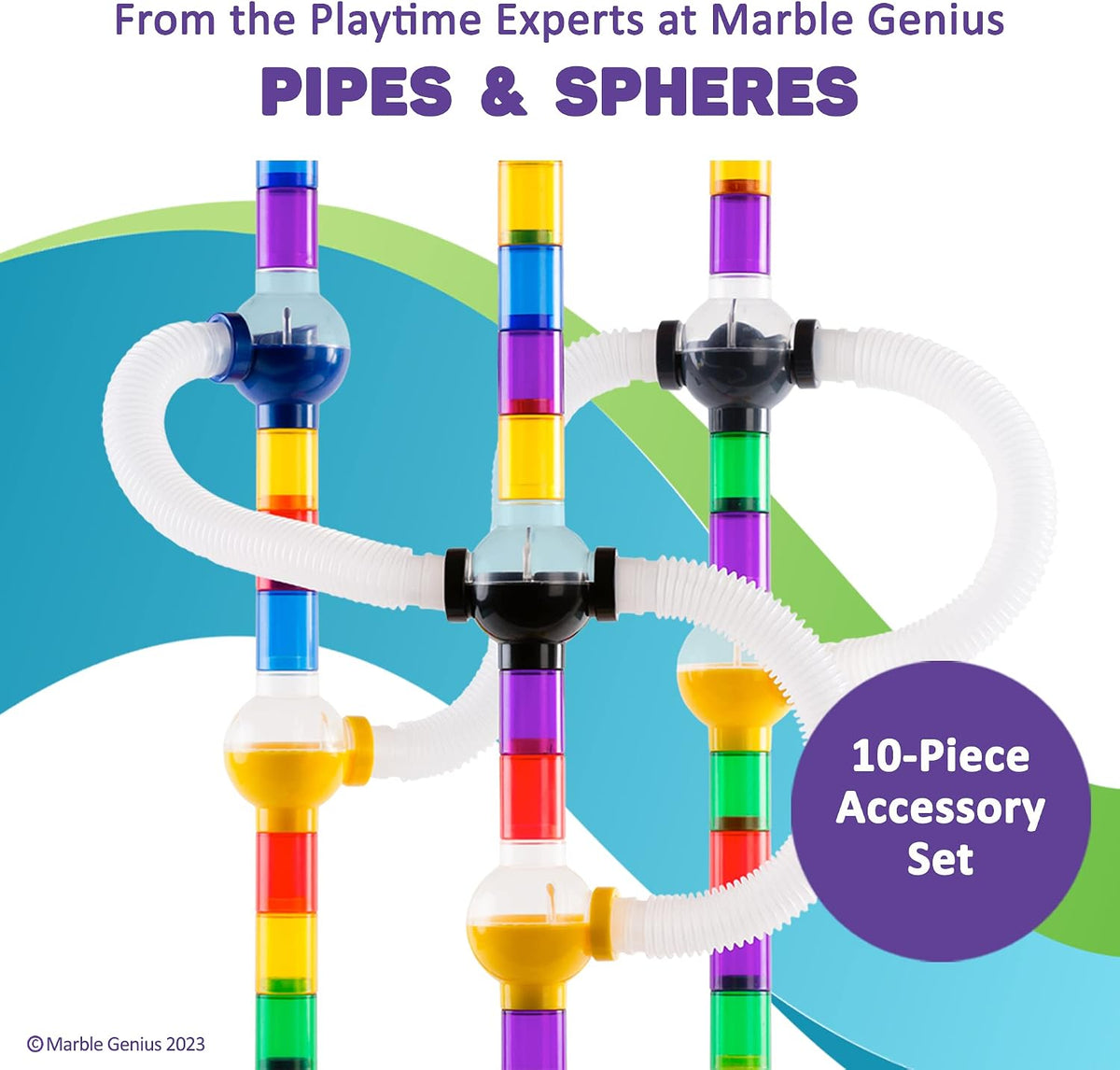 Marble Genius Pipe & Sphere Marble Run Accessory Set – Fun for Kids & Family - image 2